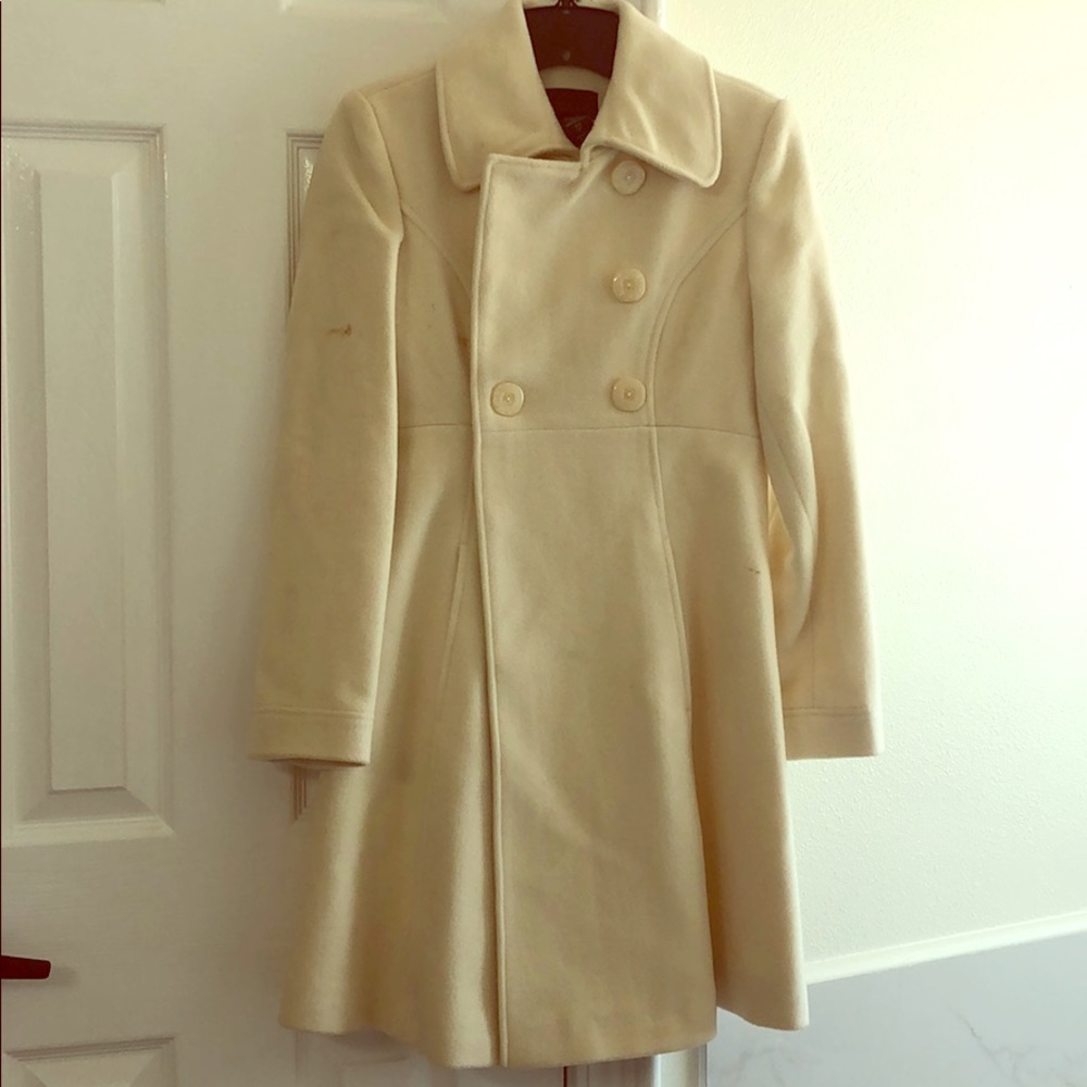 Cream pea coat 0P XS